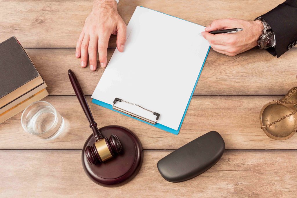 Lawyer filing documents